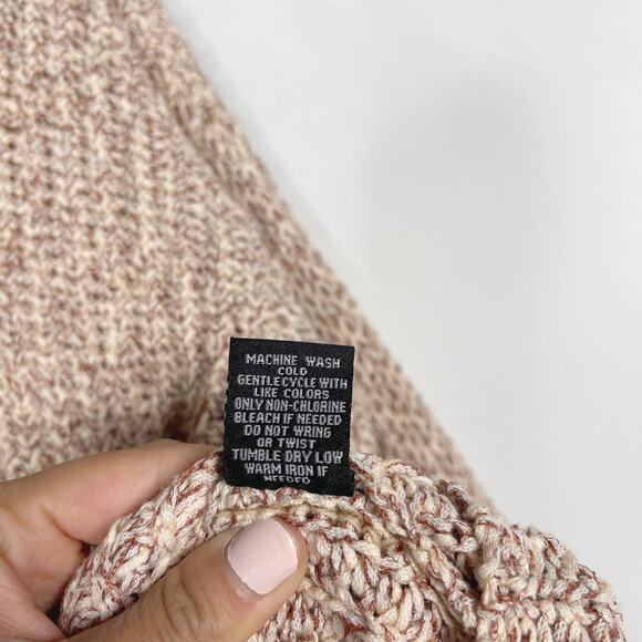 Moon & Madison XSmall XS Red Cream Marled Knit Sweater Crew Neck Womens Cotton - Picture 8 of 8